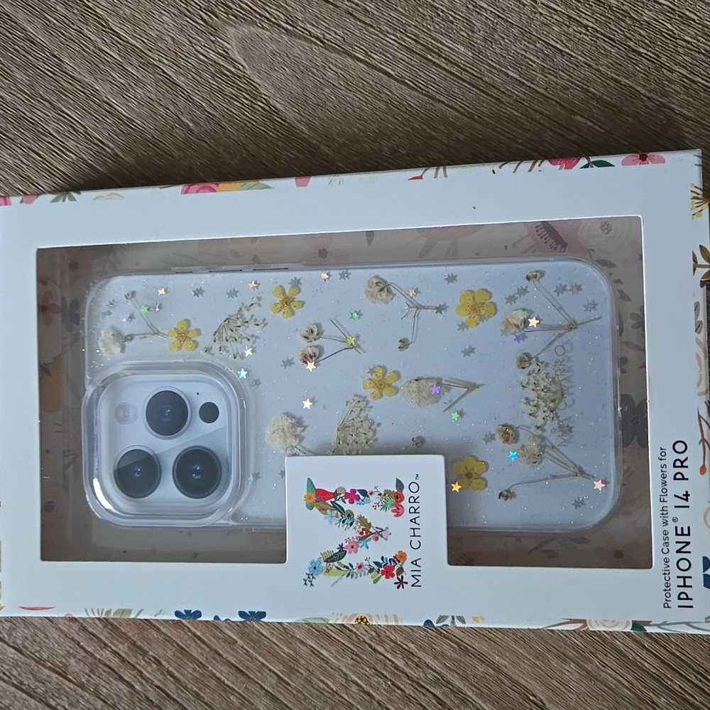 Floral Protective Case for iPhone 14 Pro - White